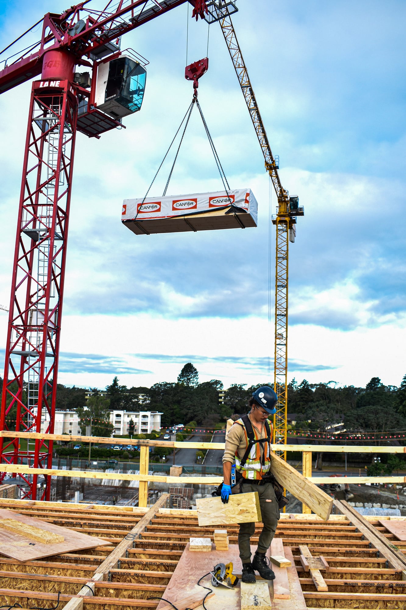 crane loaded lumber